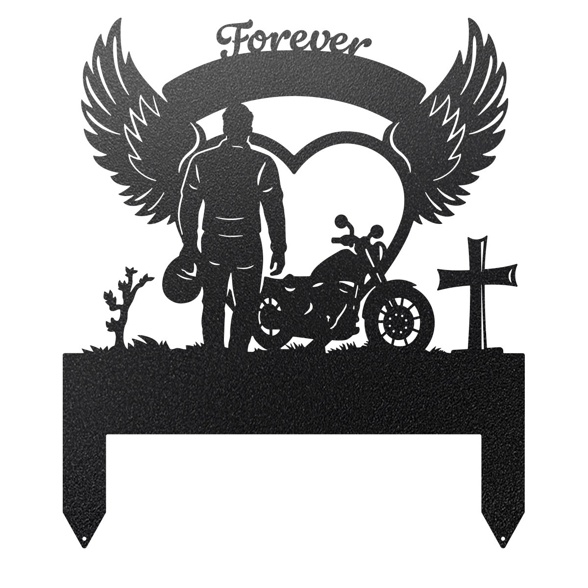 Memorial Stakes - Ride Forever Metal Memorial Sign V2-21”x 24" / Black - RealSteel Center