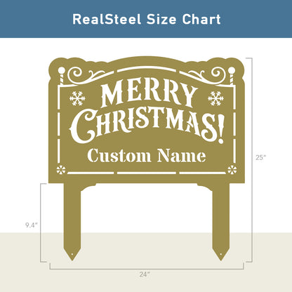 Merry Christmas Monogram Garden Sign - RealSteel Center