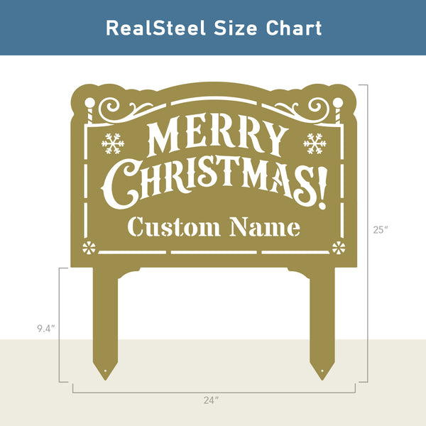 Merry Christmas Monogram Garden Sign - RealSteel Center