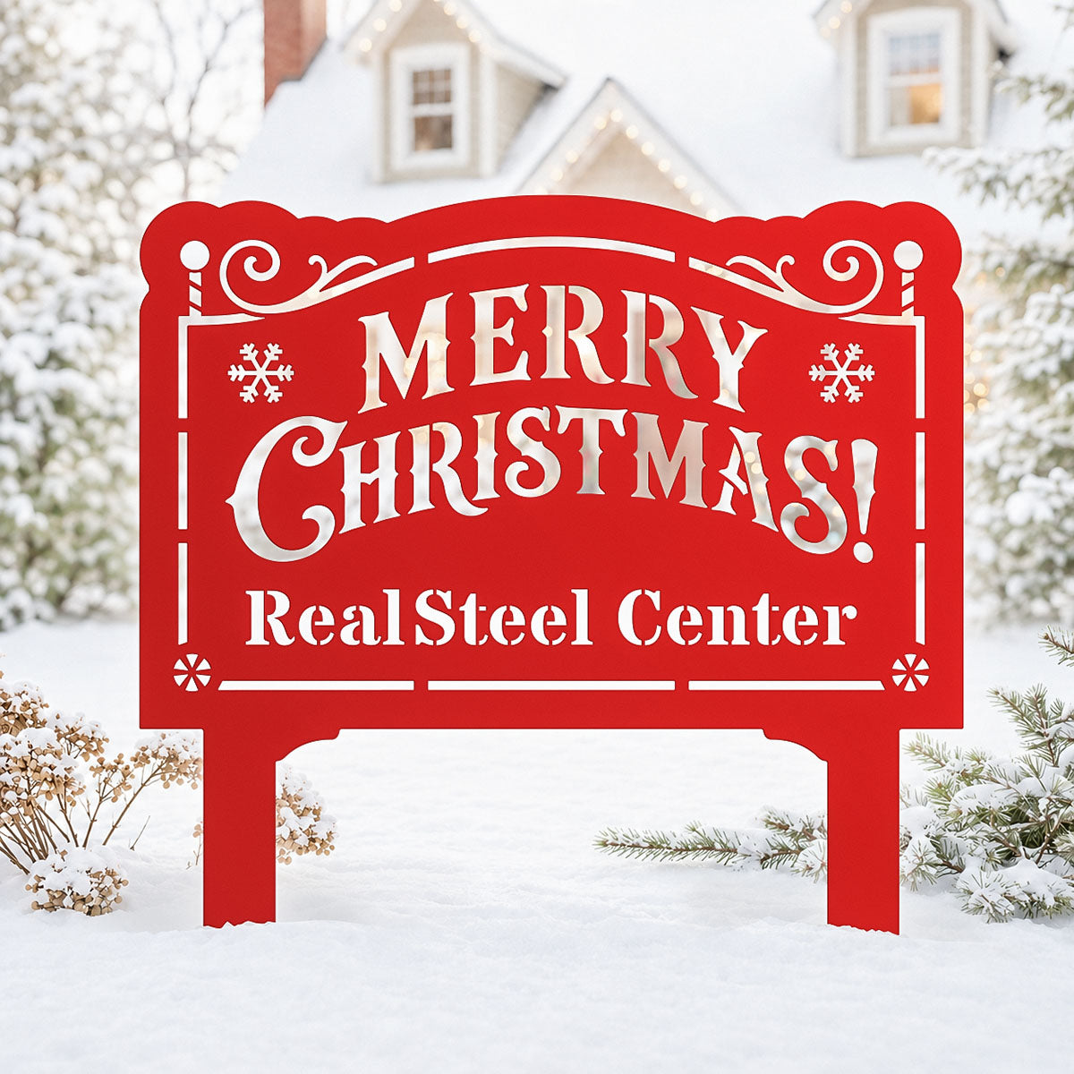 Merry Christmas Monogram Garden Sign - RealSteel Center