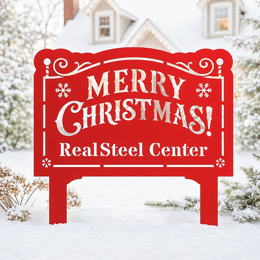 Merry Christmas Monogram Garden Sign - RealSteel Center