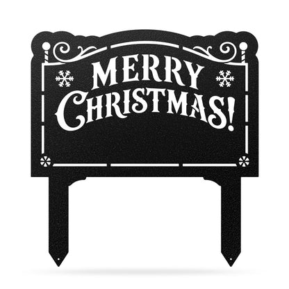 Merry Christmas Monogram Garden Sign Black - RealSteel Center