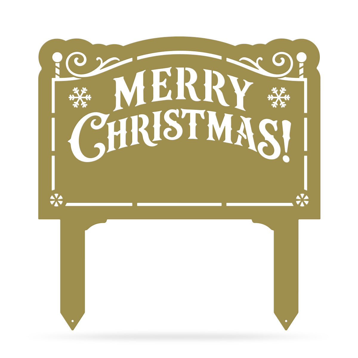 Merry Christmas Monogram Garden Sign Gold - RealSteel Center
