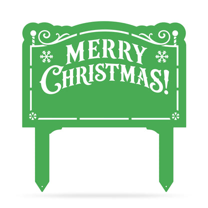 Merry Christmas Monogram Garden Sign Green - RealSteel Center