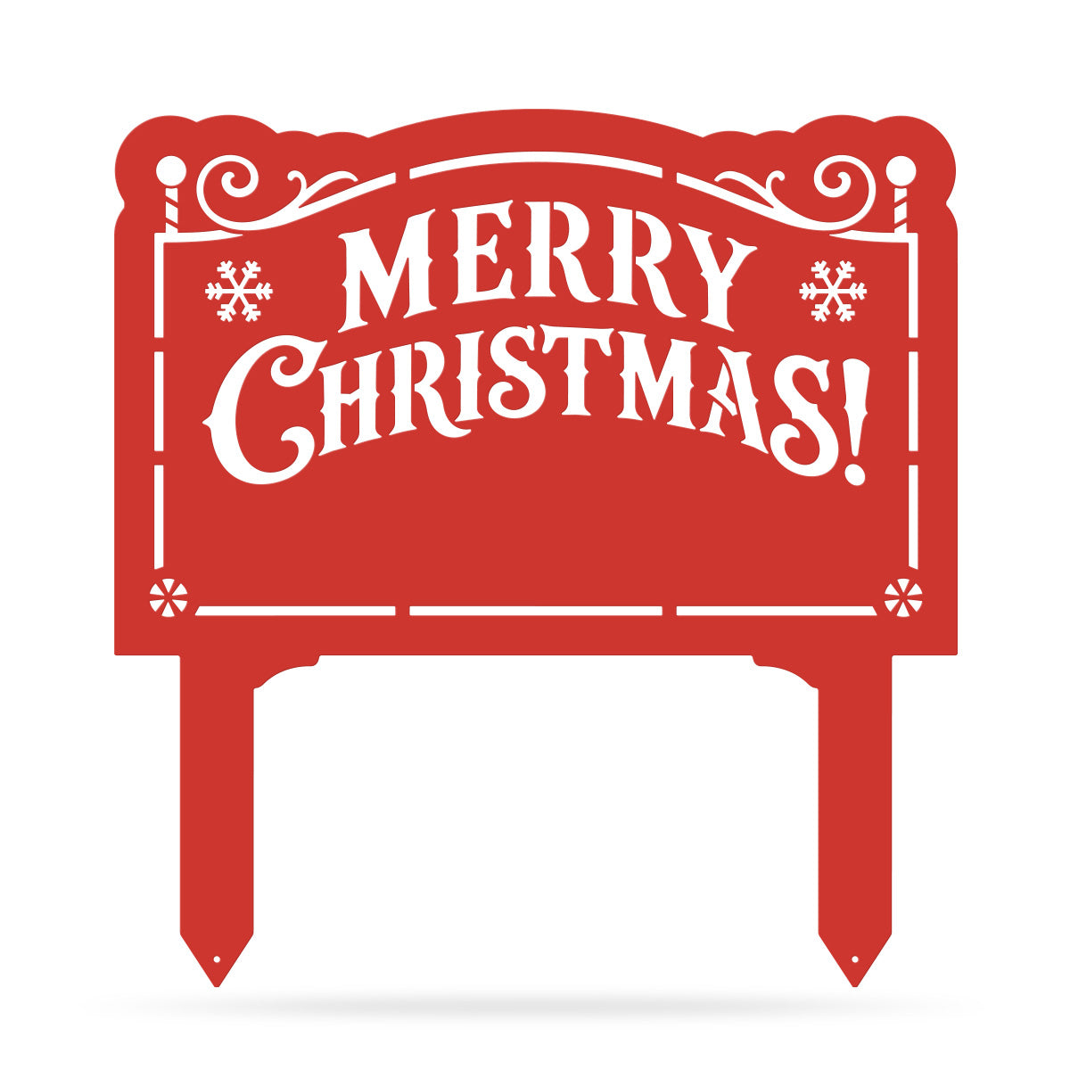 Merry Christmas Monogram Garden Sign Red - RealSteel Center