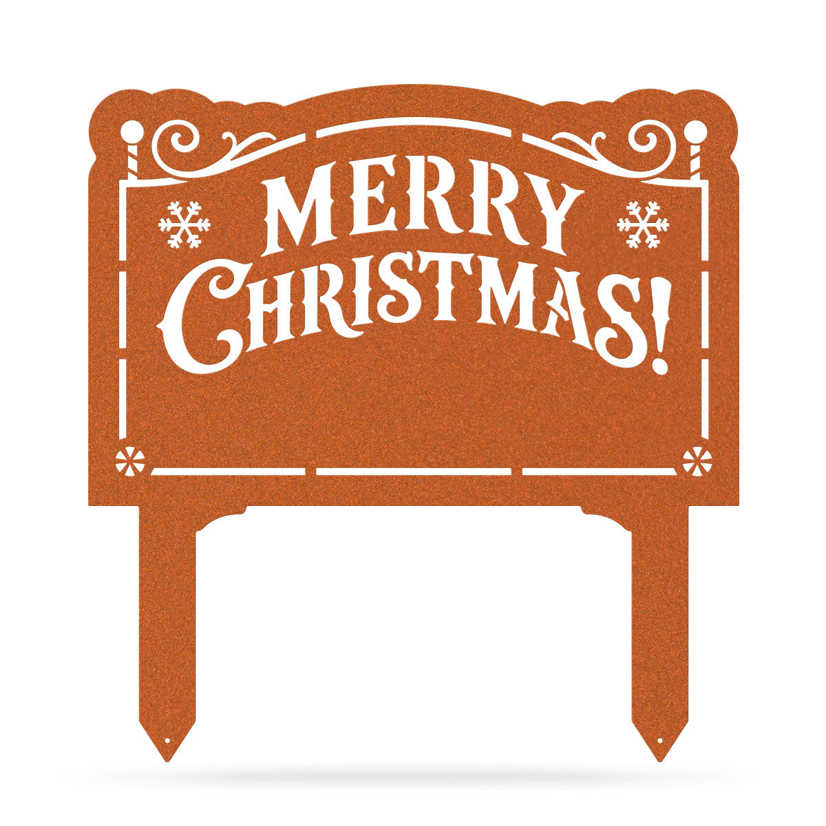 Merry Christmas Monogram Garden Sign Rust - RealSteel Center