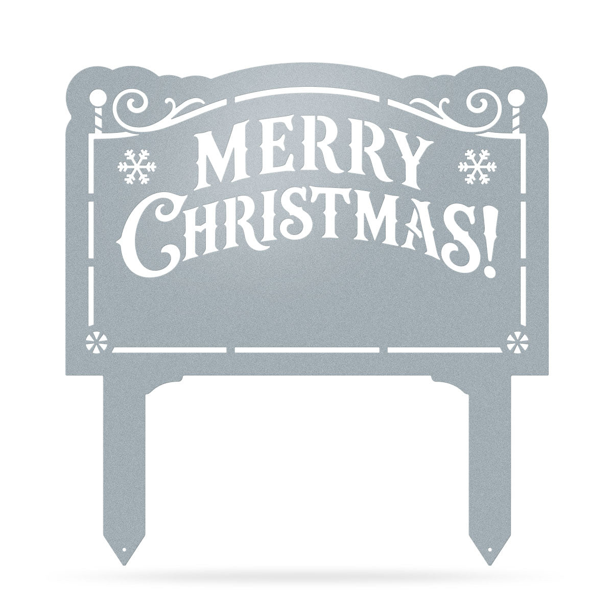 Merry Christmas Monogram Garden Sign Textured Silver - RealSteel Center