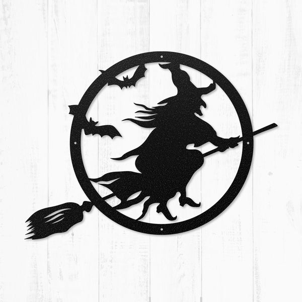 Halloween Witch Riding Broom