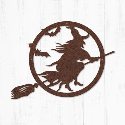 Halloween Witch Riding Broom 12"x9" / Penny Vein - RealSteel Center