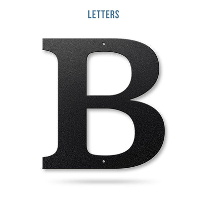 Metal House Numbers and Letters (12") – Individual Address Symbols and Characters for Home or Business 12" / B / Black - RealSteel Center
