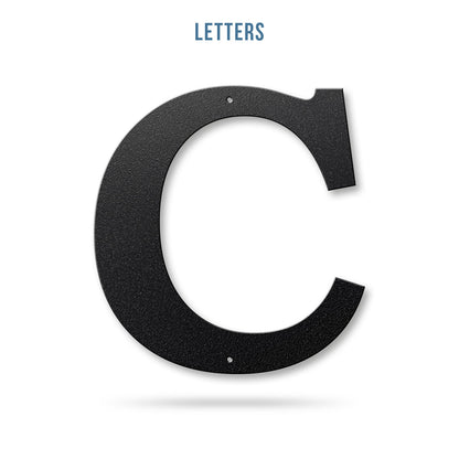 Metal House Numbers and Letters (12") – Individual Address Symbols and Characters for Home or Business 12" / C / Black - RealSteel Center