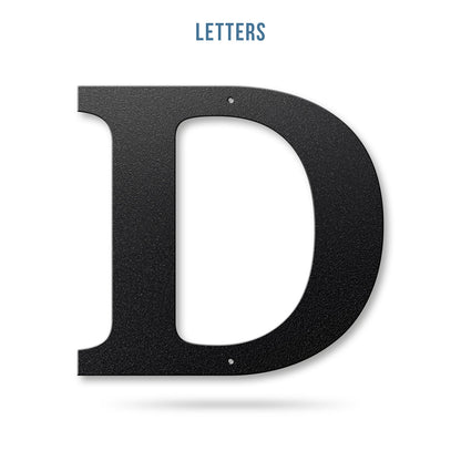 Metal House Numbers and Letters (12") – Individual Address Symbols and Characters for Home or Business 12" / D / Black - RealSteel Center