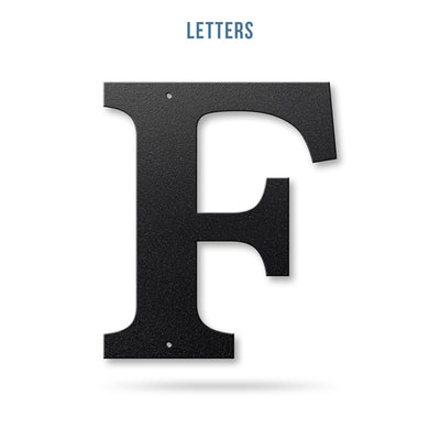 Metal House Numbers and Letters (8" and 10") – Individual Address Symbols and Characters for Home or Business 8" / F / Black - RealSteel Center