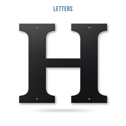 Metal House Numbers and Letters (12") – Individual Address Symbols and Characters for Home or Business 12" / H / Black - RealSteel Center