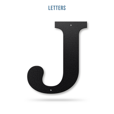 Metal House Numbers and Letters (8" and 10") – Individual Address Symbols and Characters for Home or Business 8" / J / Black - RealSteel Center