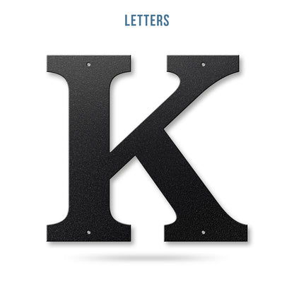 Metal House Numbers and Letters (12") – Individual Address Symbols and Characters for Home or Business 12" / K / Black - RealSteel Center