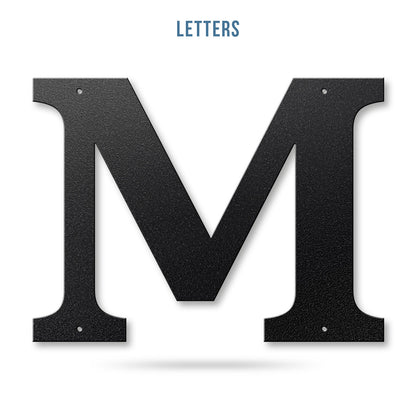 Metal House Numbers and Letters (12") – Individual Address Symbols and Characters for Home or Business 12" / M / Black - RealSteel Center