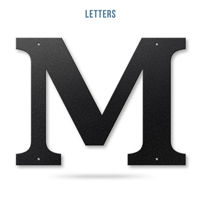 Metal House Numbers and Letters (8" and 10") – Individual Address Symbols and Characters for Home or Business 8" / M / Black - RealSteel Center