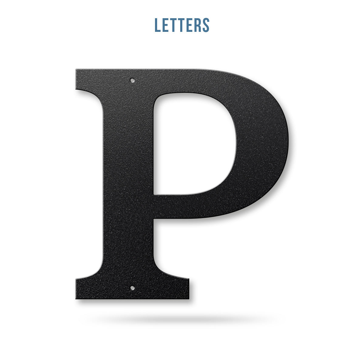 Metal House Numbers and Letters (12") – Individual Address Symbols and Characters for Home or Business 12" / P / Black - RealSteel Center