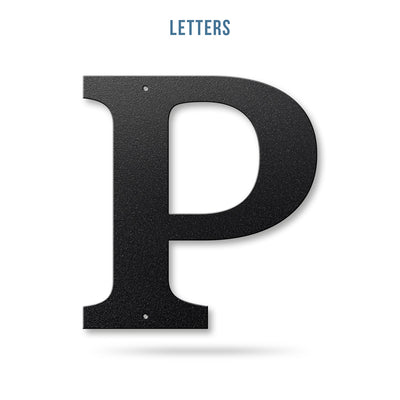 Metal House Numbers and Letters (8" and 10") – Individual Address Symbols and Characters for Home or Business 8" / P / Black - RealSteel Center