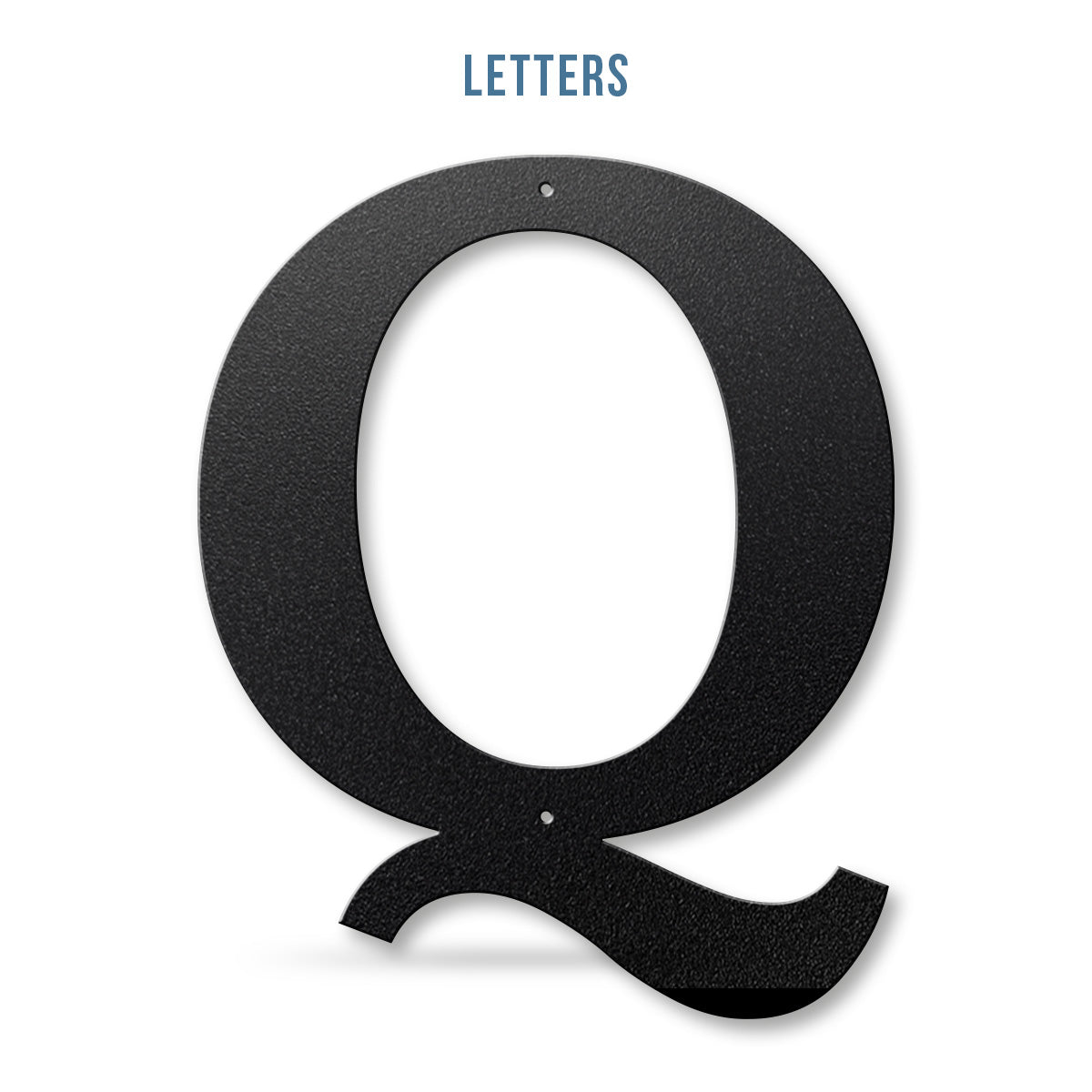 Metal House Numbers and Letters (12") – Individual Address Symbols and Characters for Home or Business 12" / Q / Black - RealSteel Center