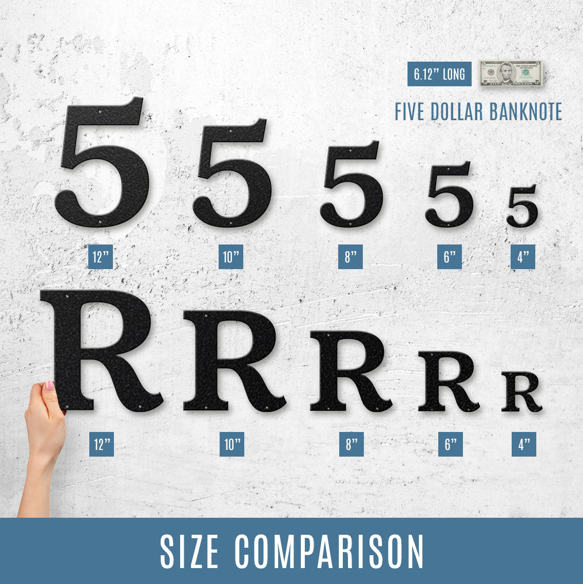 Metal House Numbers and Letters (12") – Individual Address Symbols and Characters for Home or Business - RealSteel Center