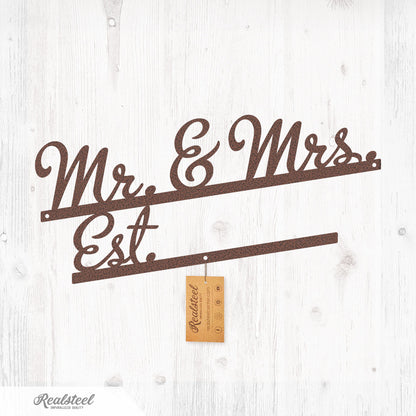 Mr & Mrs Wall Art Monogram Penny Vein - RealSteel Center