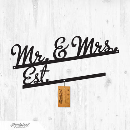 Mr & Mrs Wall Art Monogram Black - RealSteel Center