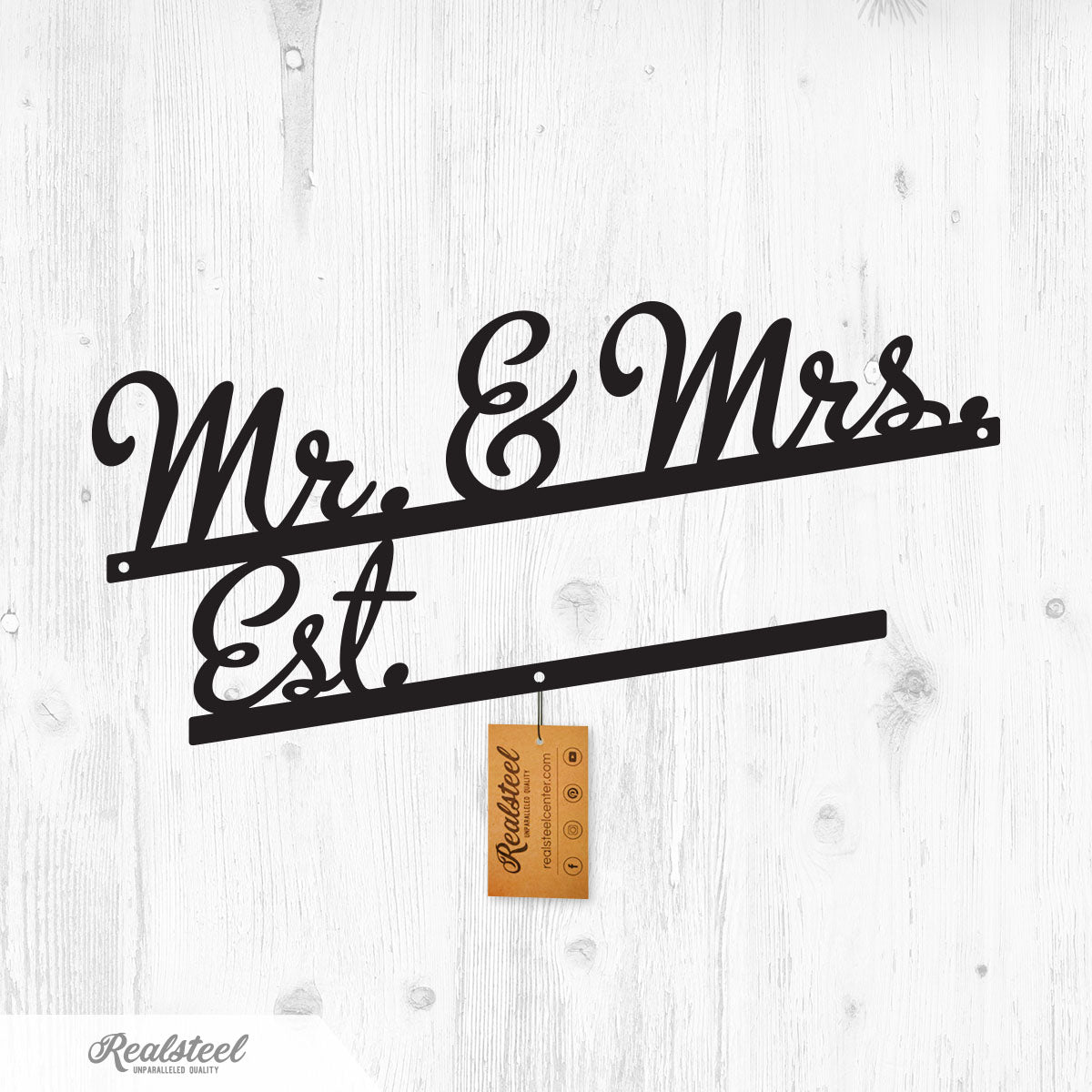 Mr & Mrs Wall Art Monogram Black - RealSteel Center