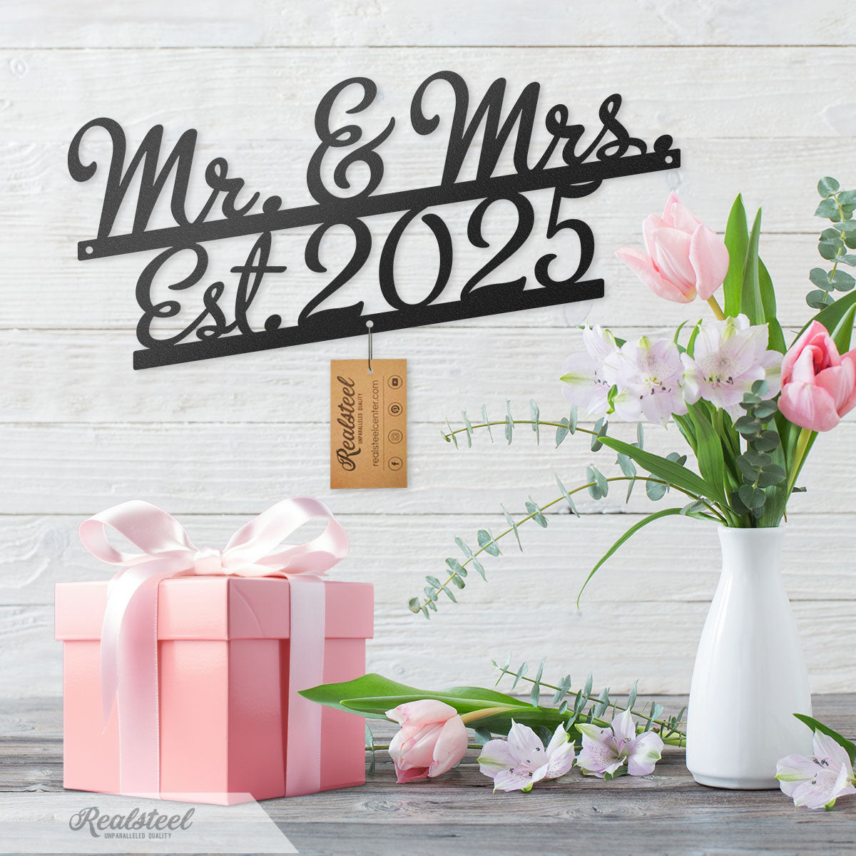 Mr & Mrs Wall Art Monogram  - RealSteel Center
