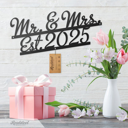 Mr & Mrs Wall Art Monogram  - RealSteel Center