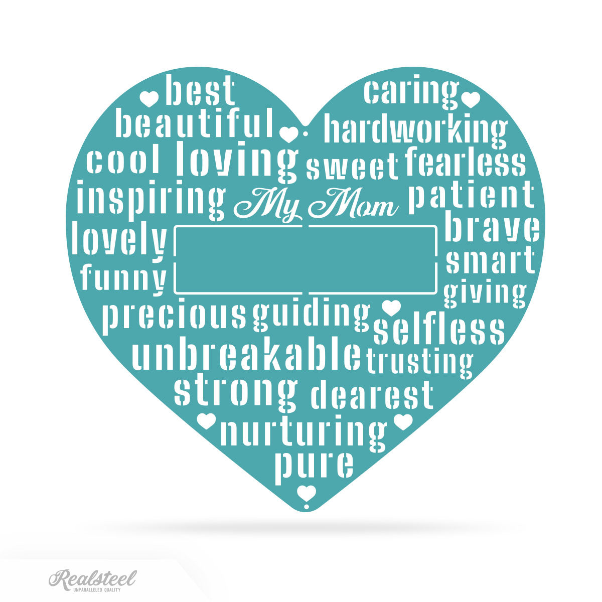 My Mom Monogram 18" / Turquoise - RealSteel Center