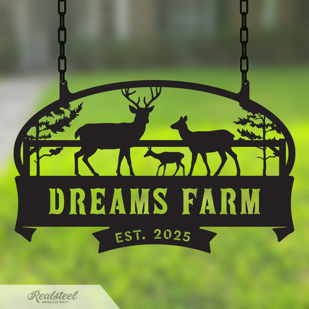 Show Off Your Land with a Custom Deer Family Farm Monogram! – RealSteel ...