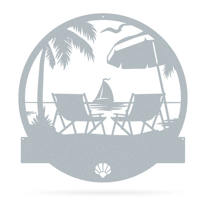 Palm Beach Monogram 18" / Textured Silver - RealSteel Center