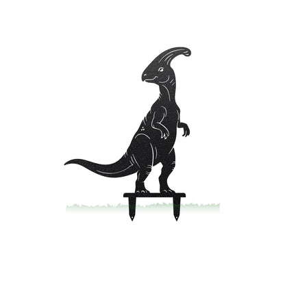 Dinosaur Garden Yard Stakes Parasaurolophus – 18.5" x 25.4" / Black - RealSteel Center