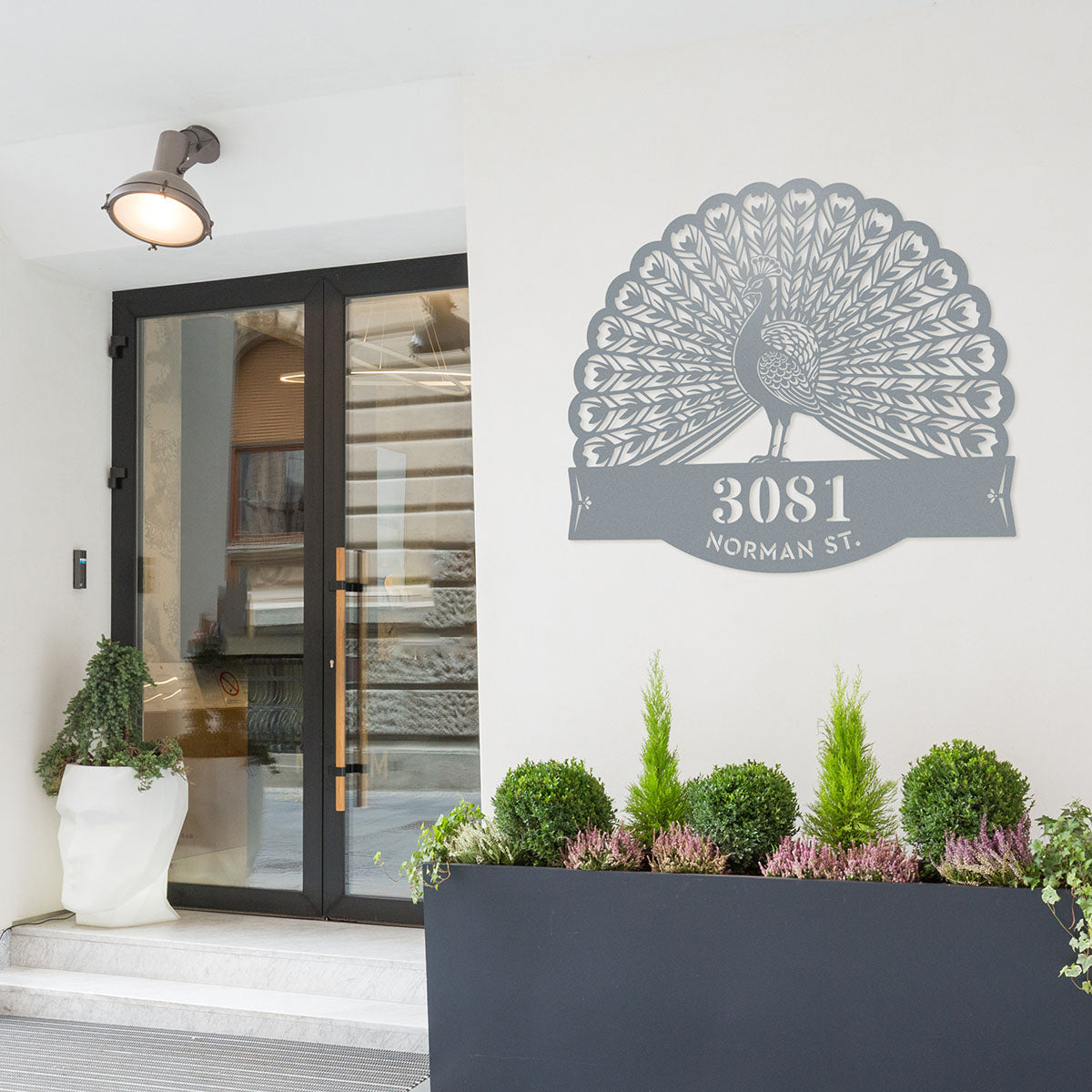 Peacock Address Monogram - RealSteel Center