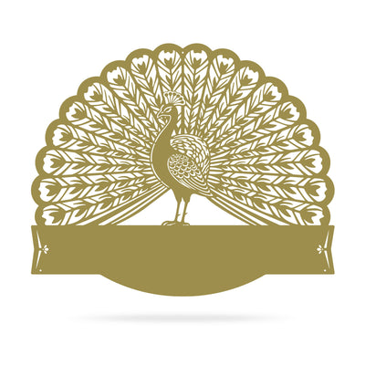 Peacock Address Monogram 15"x18" / Gold - RealSteel Center
