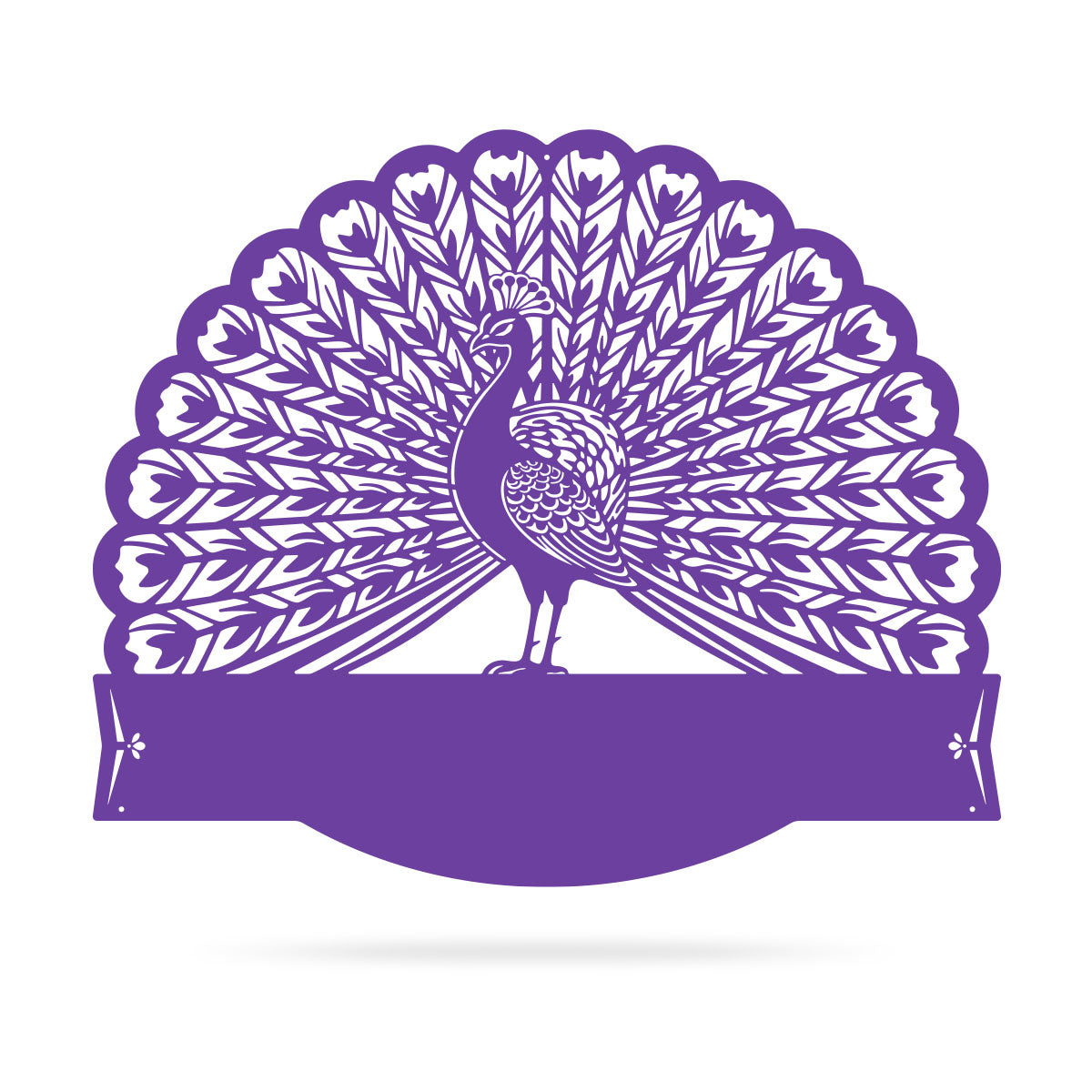 Peacock Address Monogram 15"x18" / Purple - RealSteel Center