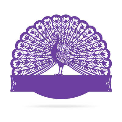 Peacock Address Monogram 15"x18" / Purple - RealSteel Center