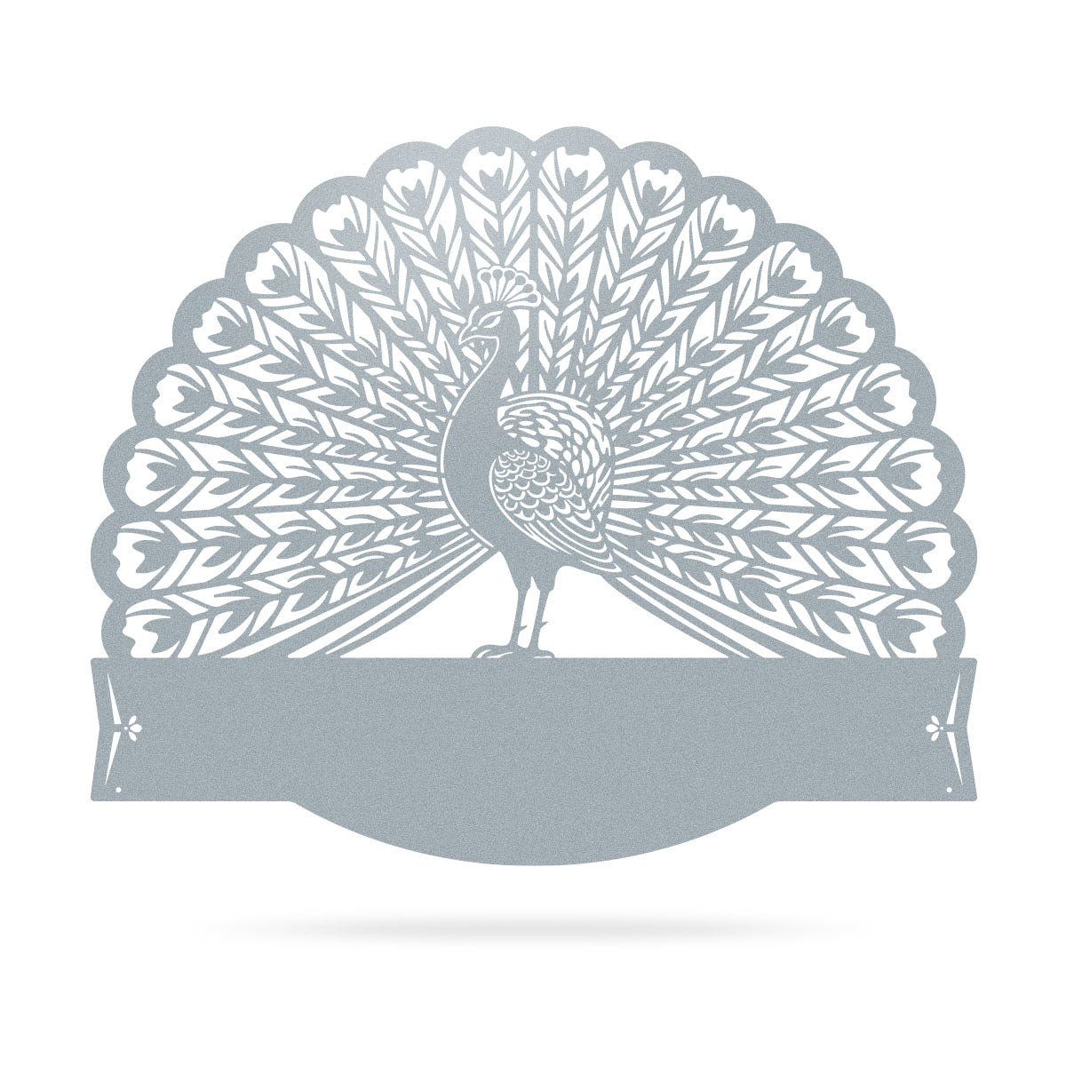 Peacock Address Monogram 15"x18" / Textured Silver - RealSteel Center