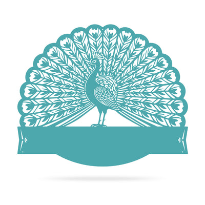 Peacock Address Monogram 15"x18" / Turquoise - RealSteel Center