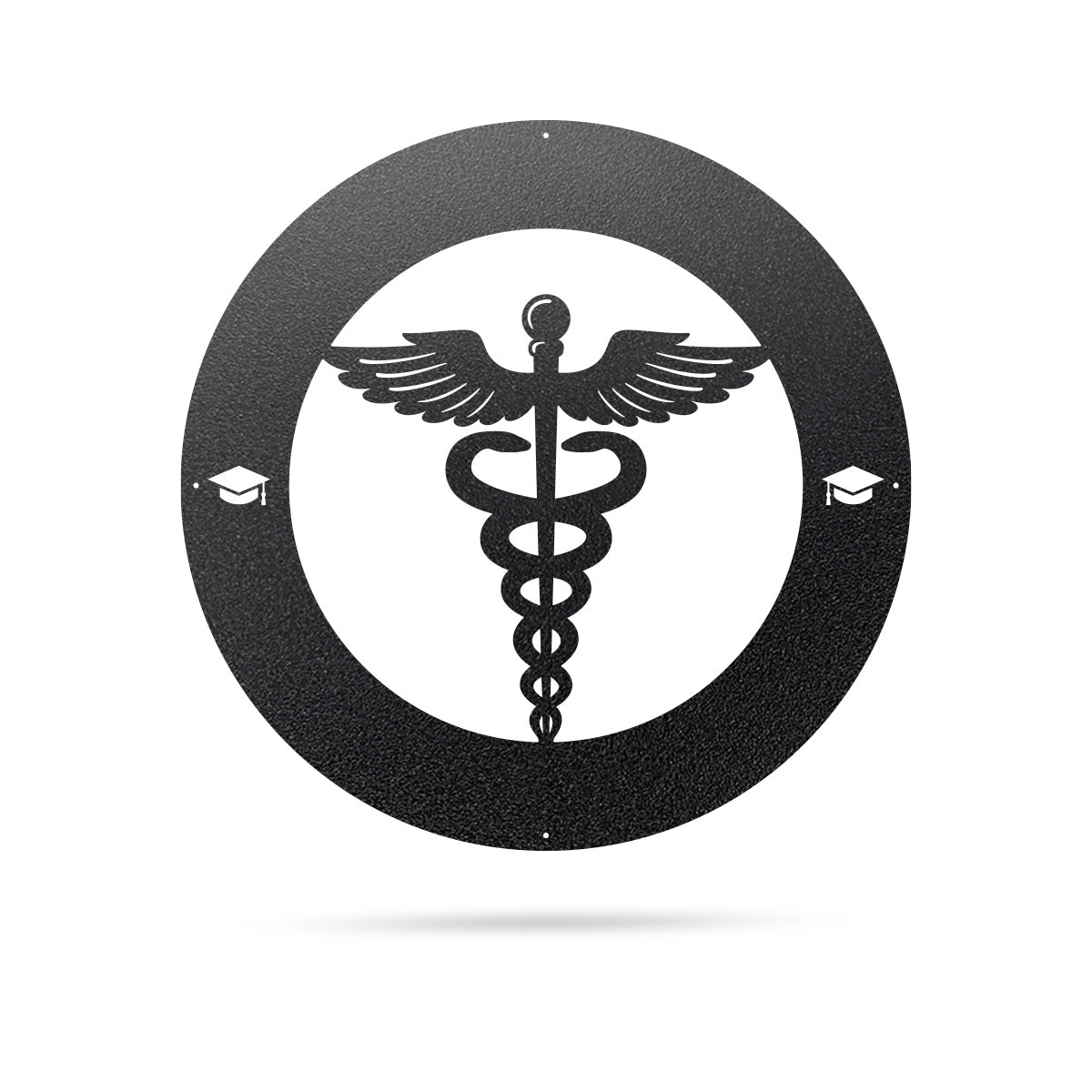 Caduceus Graduation Monogram 14" / Black - RealSteel Center