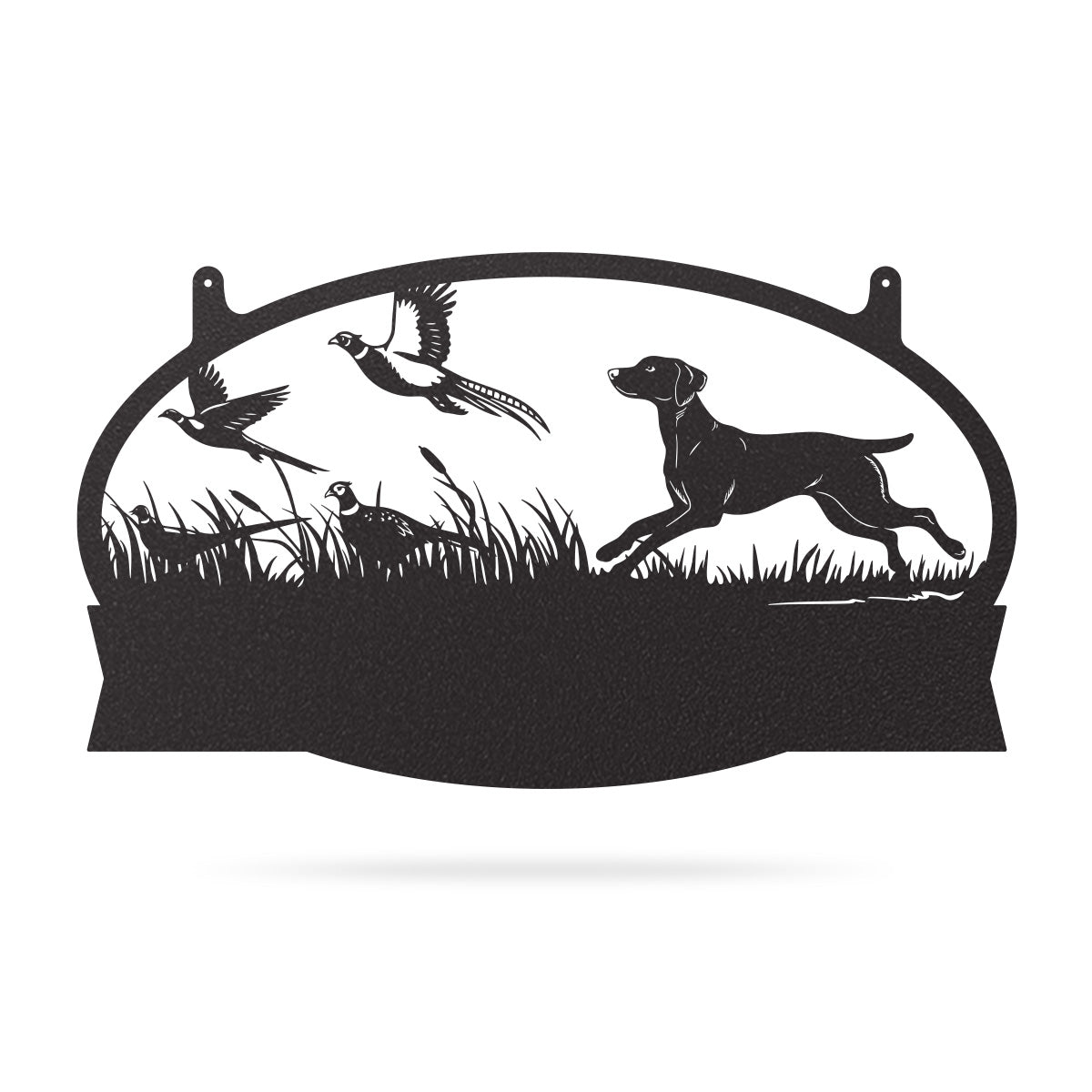 Pheasants & Dog Monogram Metal Wall Art
