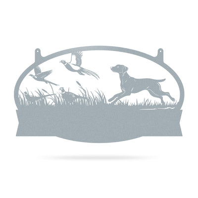 Pheasants & Dog Monogram Metal Wall Art