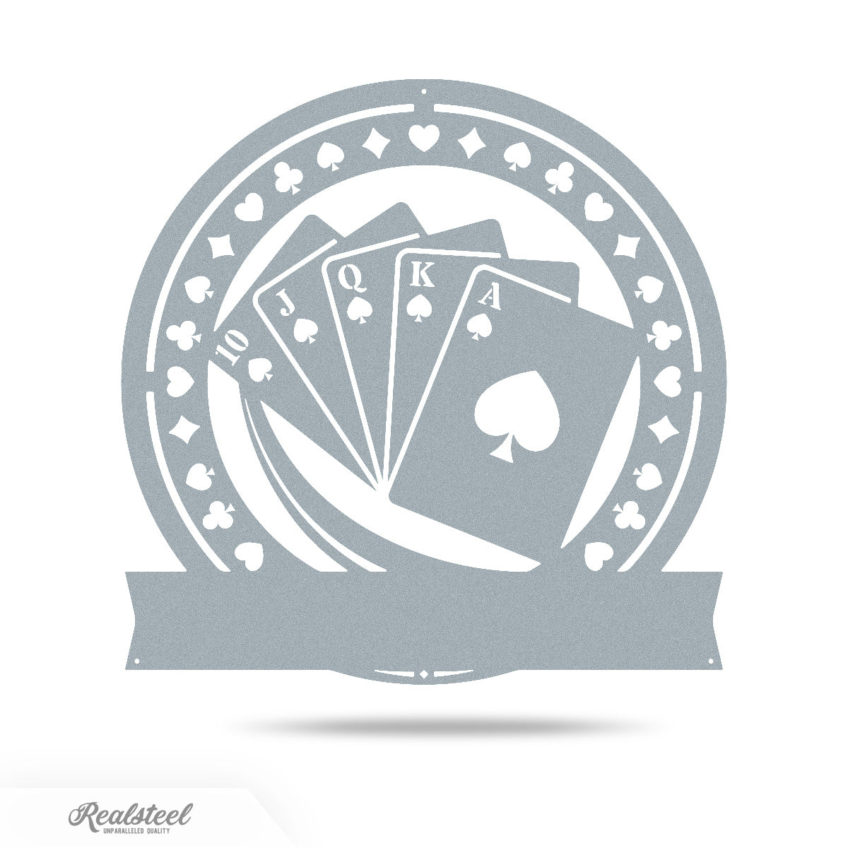 Poker Monogram 14" / Textured Silver - RealSteel Center