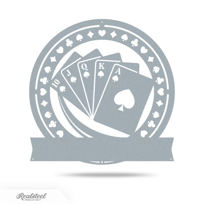 Poker Monogram 14" / Textured Silver - RealSteel Center