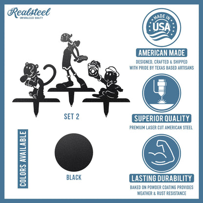 Garden Art -Popeye Stake-Set 2 - RealSteel Center