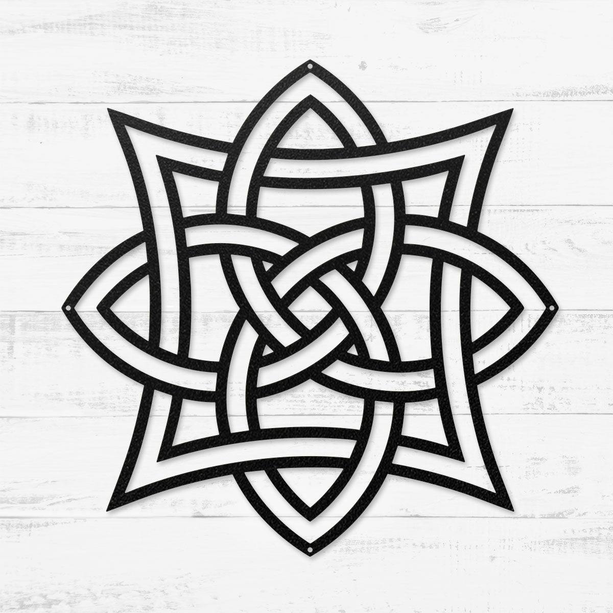 Celtic Knot Symbols Metal Wall Art – Timeless Celtic Symbols | Made in USA Quad Celtic Knot / 12" / Black - RealSteel Center