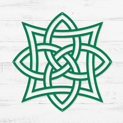 Celtic Knot Symbols Metal Wall Art – Timeless Celtic Symbols | Made in USA Quad Celtic Knot / 12" / Green - RealSteel Center