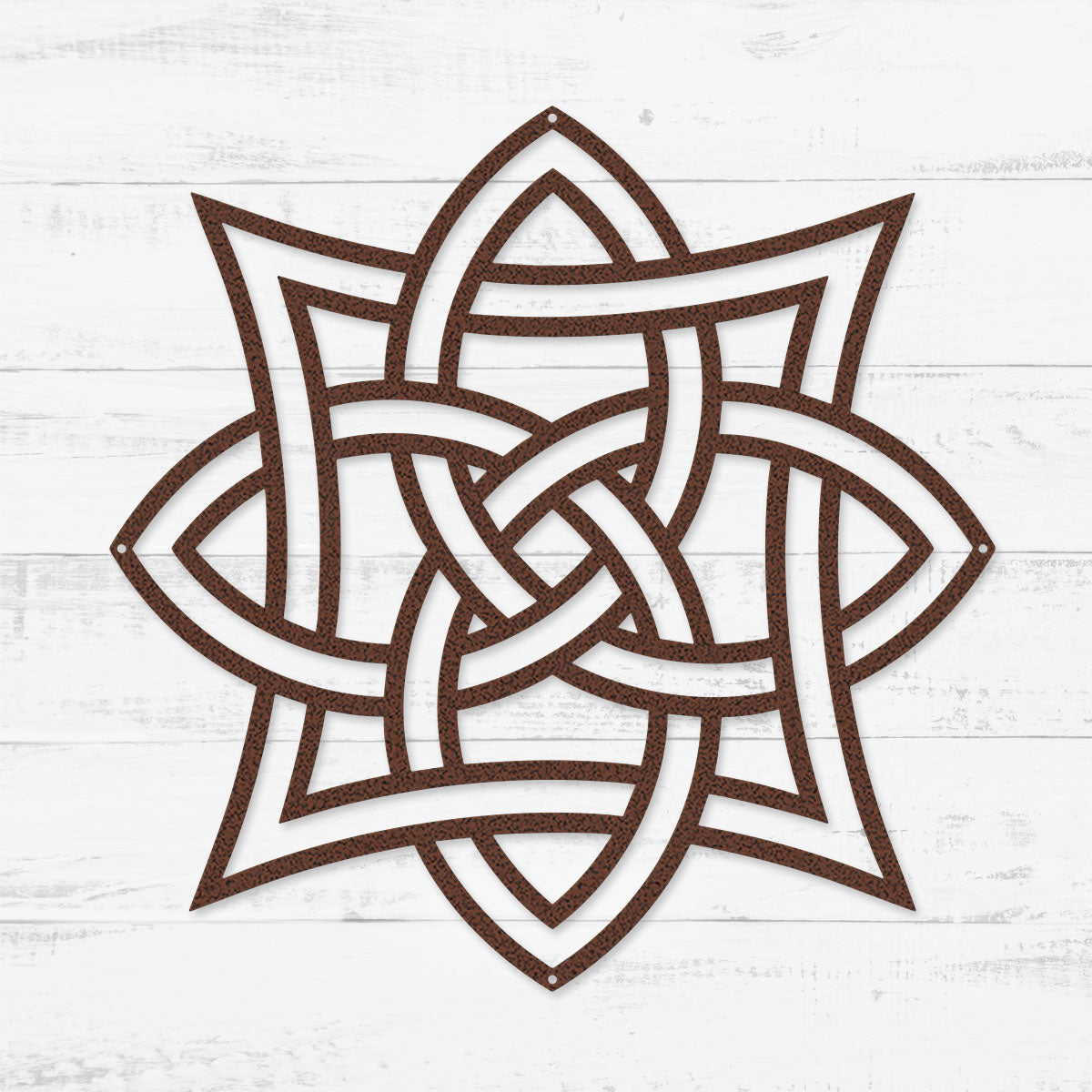 Celtic Knot Symbols Metal Wall Art – Timeless Celtic Symbols | Made in USA Quad Celtic Knot / 12" / Penny Vein - RealSteel Center